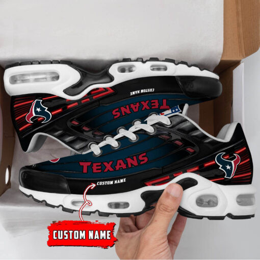 Personalized Houston Texans Black And Team Color Stripes Black TN Air Max Shoes Air Cushion Sneakers