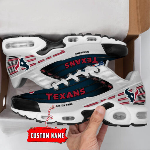 Personalized Houston Texans Black And Team Color Stripes White TN Shoes Air Cushion Sneakers