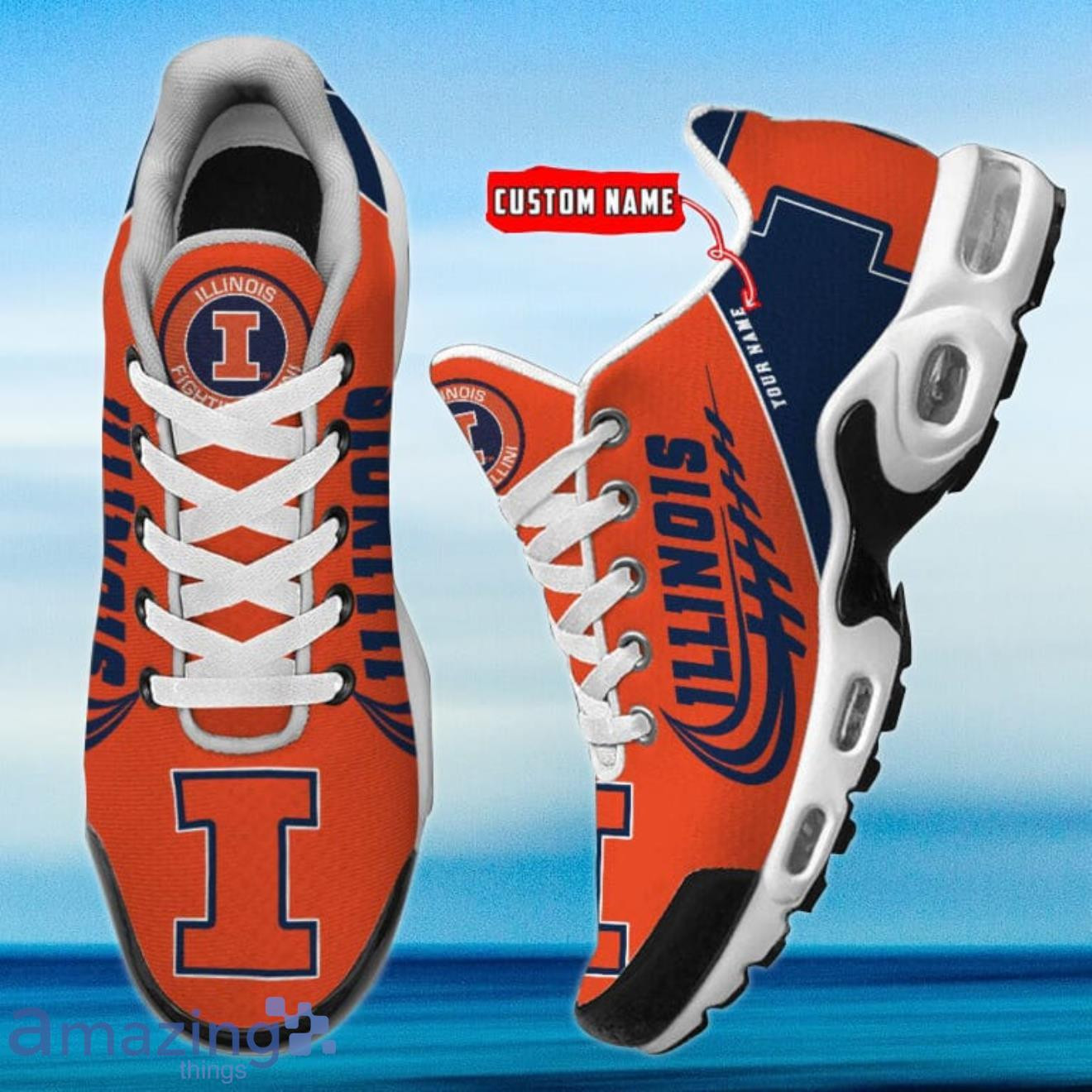 Personalized Illinois Fighting Illini Team Logo And Color TN Shoes Air Cushion Sneakers