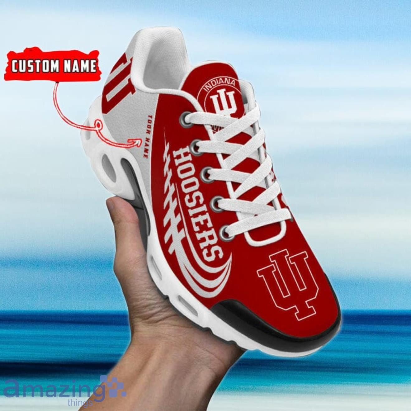 personalized indiana hoosiers team logo and color tn air max shoes air cushion sneakers 3666 blcew