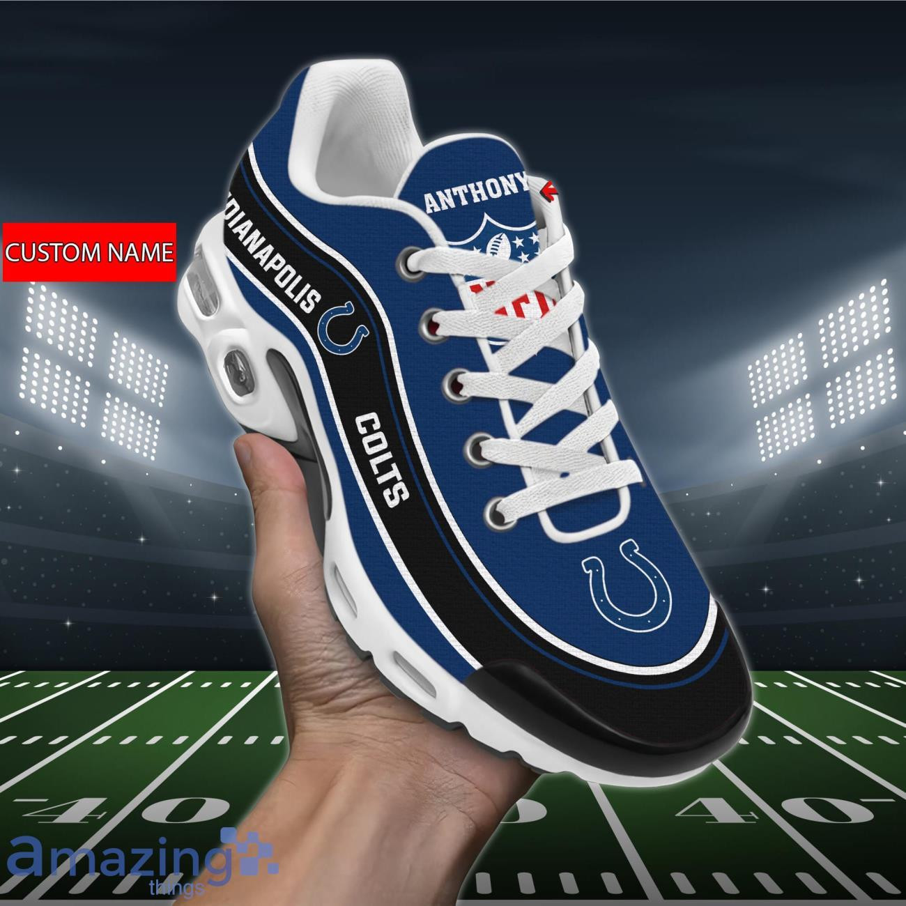 personalized indianapolis coltsteam logo team name on black tn air max shoes air cushion sneakers 5402