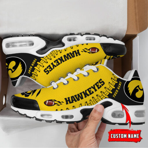 Personalized Iowa Hawkeyes Team Logo Rugby Ball Pattern TN Air Max Shoes Air Cushion Sneakers