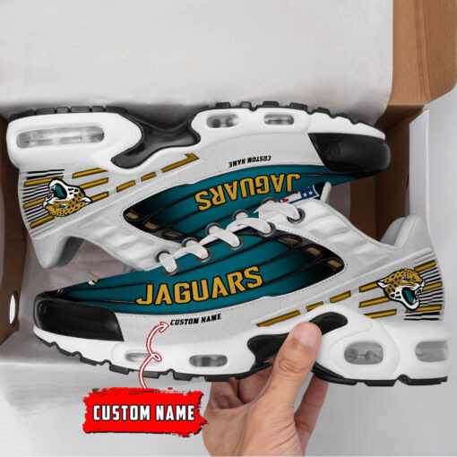 Personalized Jacksonville Jaguars Black And Team Color Stripes White TN Shoes Air Cushion Sneakers