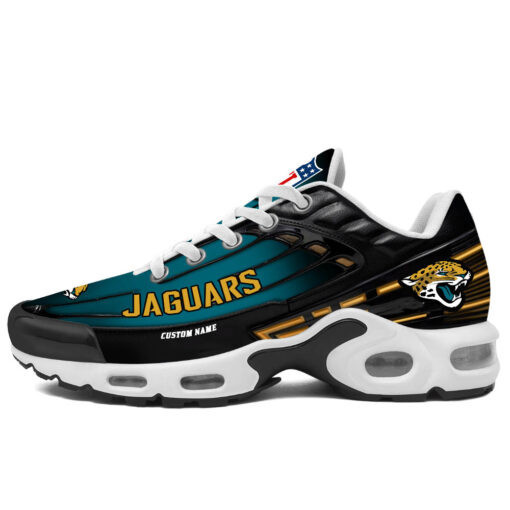 Personalized Jacksonville JaguarsBlack And Team Color Stripes Black TN Air Max Shoes Air Cushion Sneakers