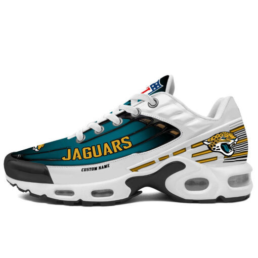 Personalized Jacksonville JaguarsBlack And Team Color Stripes White TN Air Max Shoes Air Cushion Sneakers