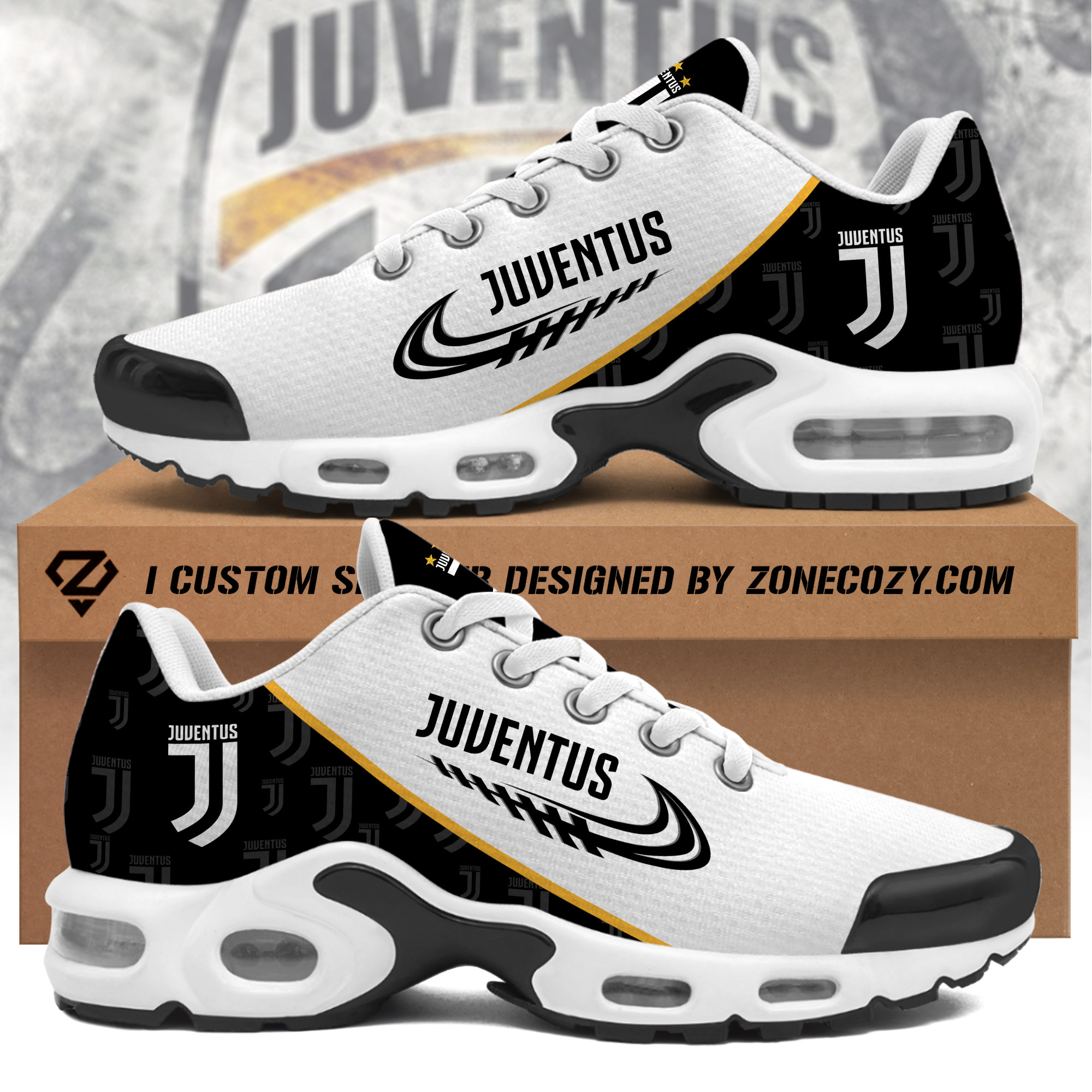 personalized juventus air cushion sneaker 5016 hikb1
