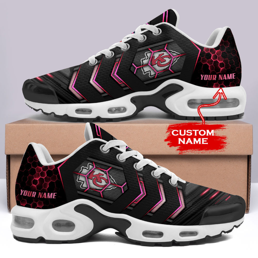 Personalized Kansas City Chiefs Team Logo Team Neon Color TN Shoes Air Cushion Sneakers