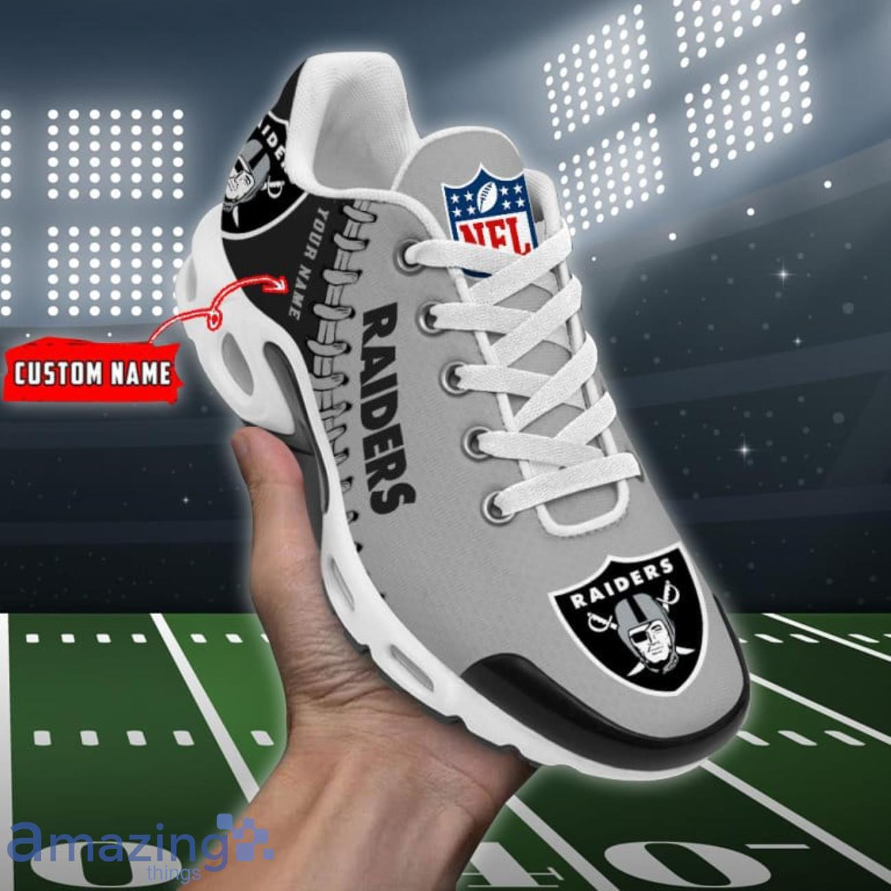 personalized las vegas raidersteam logo rugby ball pattern tn air max shoes air cushion sneakers 6105 dbjzr