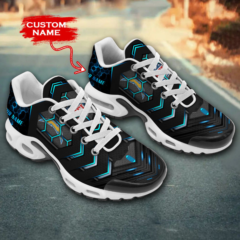 Personalized Los Angeles ChargersTeam Logo Team Neon Color TN Air Max Shoes Air Cushion Sneakers