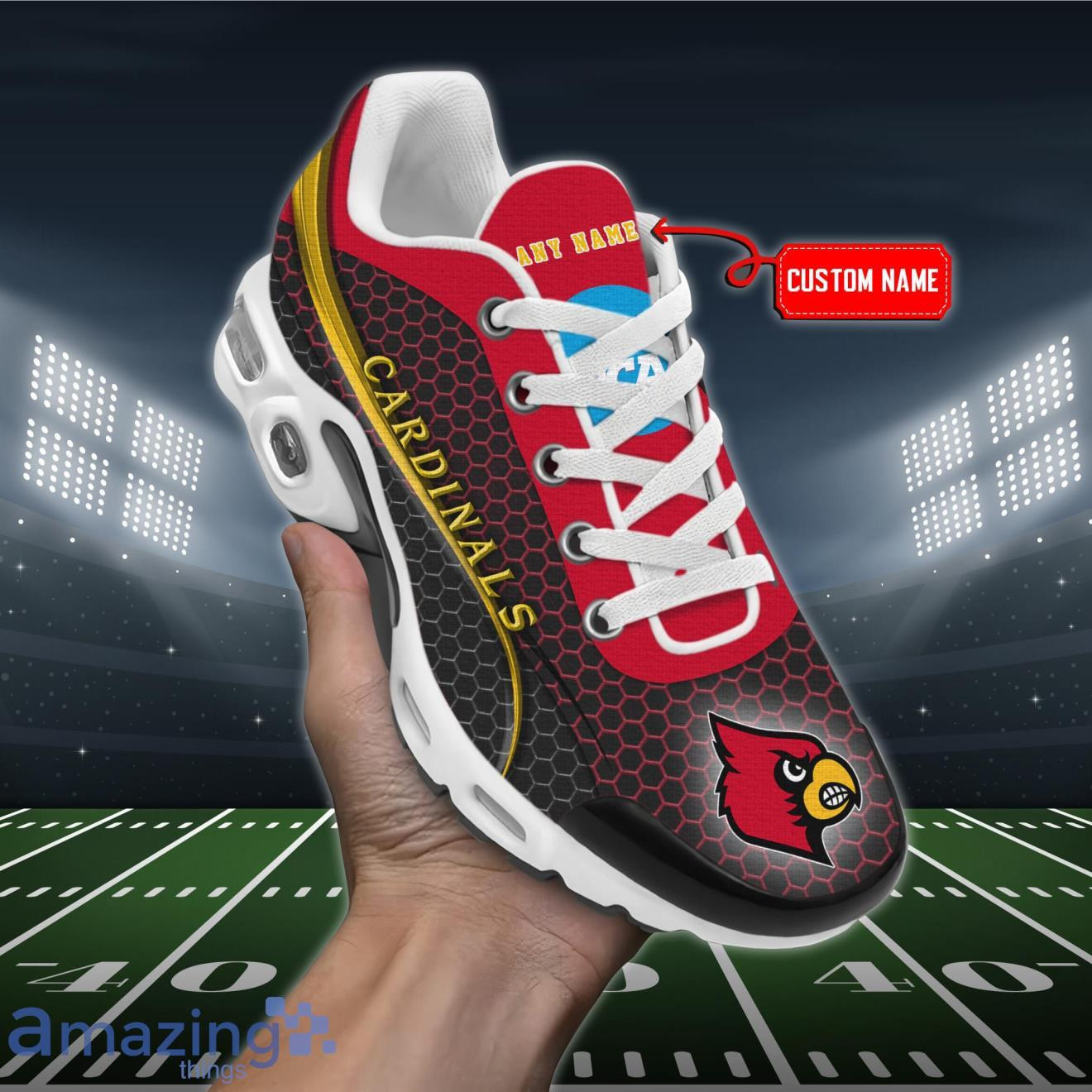 personalized louisville cardinals team logo hexagon pattern team color tn air max shoes air cushion sneakers 7316 rjaew