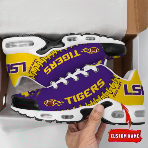 Personalized LSU Tigers Team Logo Rugby Ball Pattern TN Air Max Shoes Air Cushion Sneakers