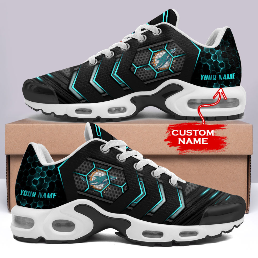 Personalized Miami Dolphins Team Logo Team Neon Color TN Shoes Air Cushion Sneakers