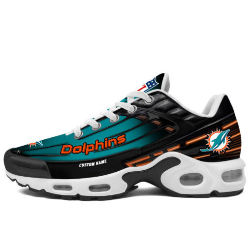 personalized miami dolphinsblack and team color stripes black tn air max shoes air cushion sneakers 5972 jfvks