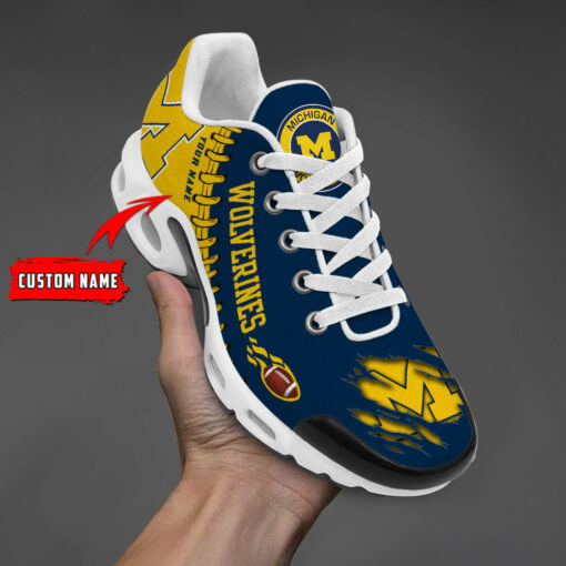 Personalized Michigan Wolverines Team Logo Pattern TN Air Max Shoes Air Cushion Sneakers
