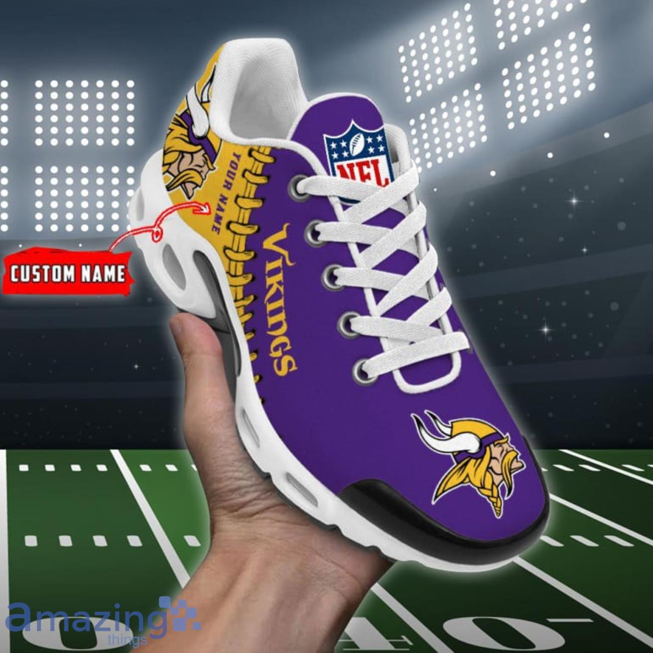personalized minnesota vikingsteam logo rugby ball pattern tn air max shoes air cushion sneakers 2409 kpzjr
