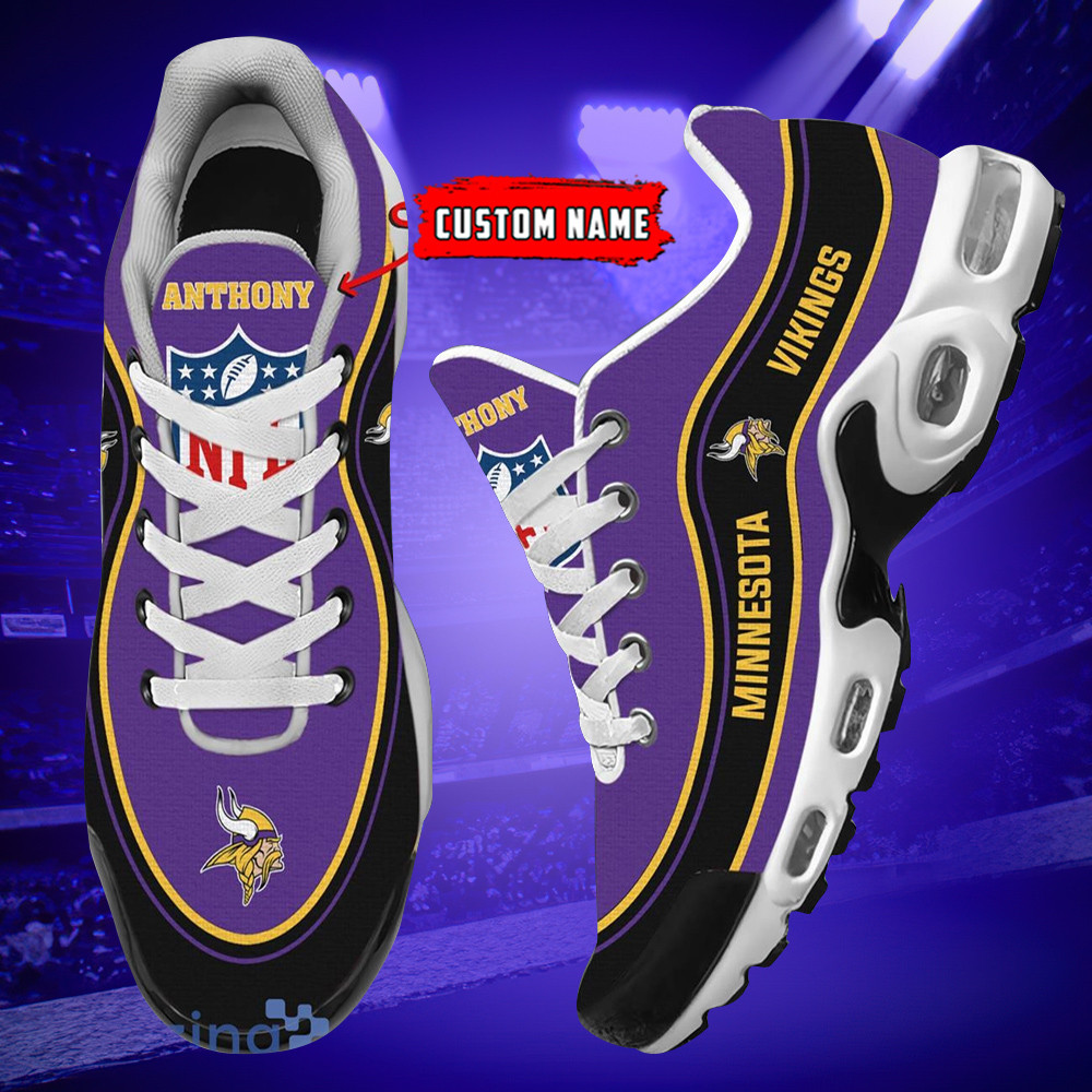 personalized minnesota vikingsteam logo team name on black tn air max shoes air cushion sneakers 4826 56pdo