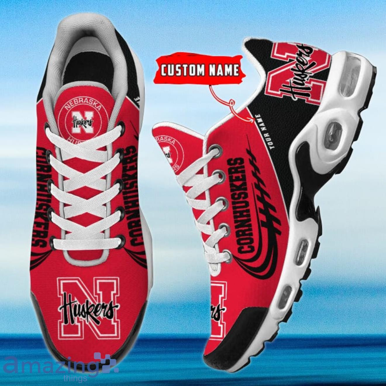 personalized nebraska cornhuskers team logo and color tn air max shoes air cushion sneakers 8025 pzywc