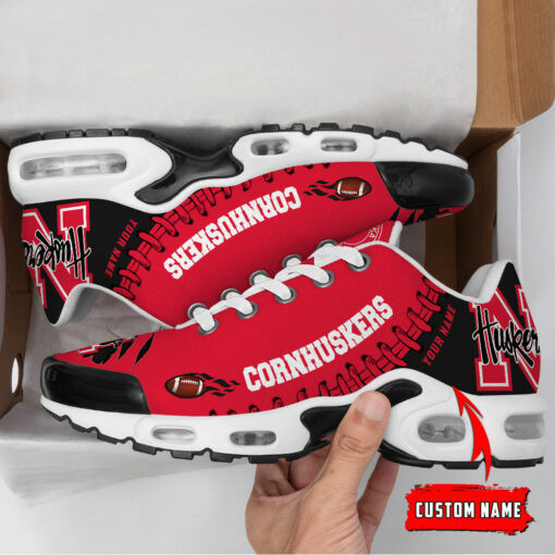 Personalized Nebraska Cornhuskers Team Logo Rugby Ball Pattern TN Shoes Air Cushion Sneakers