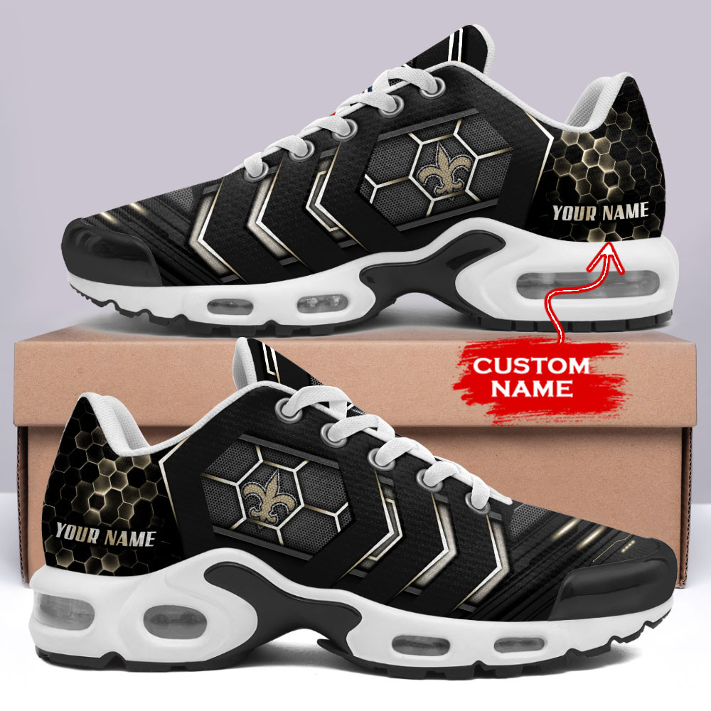 Personalized New Orleans Saints Team Logo Team Neon Color TN Air Max Shoes Air Cushion Sneakers