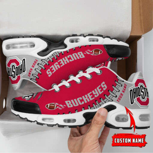 personalized ohio state buckeyes team logo rugby ball pattern tn air max shoes air cushion sneakers 2477