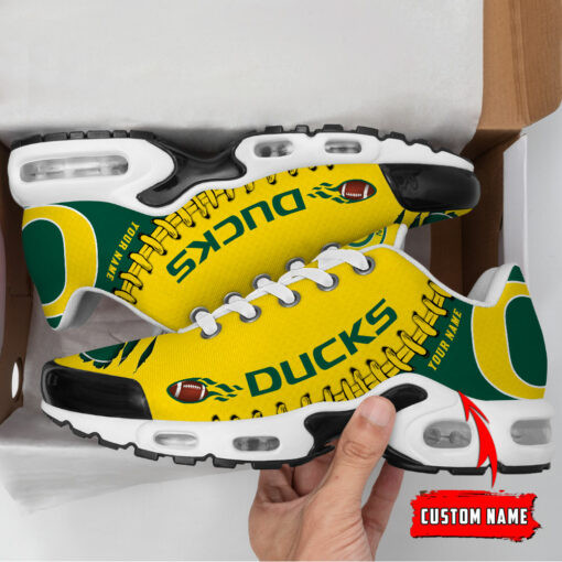 Personalized Oregon Ducks Team Logo Rugby Ball Pattern TN Air Max Shoes Air Cushion Sneakers