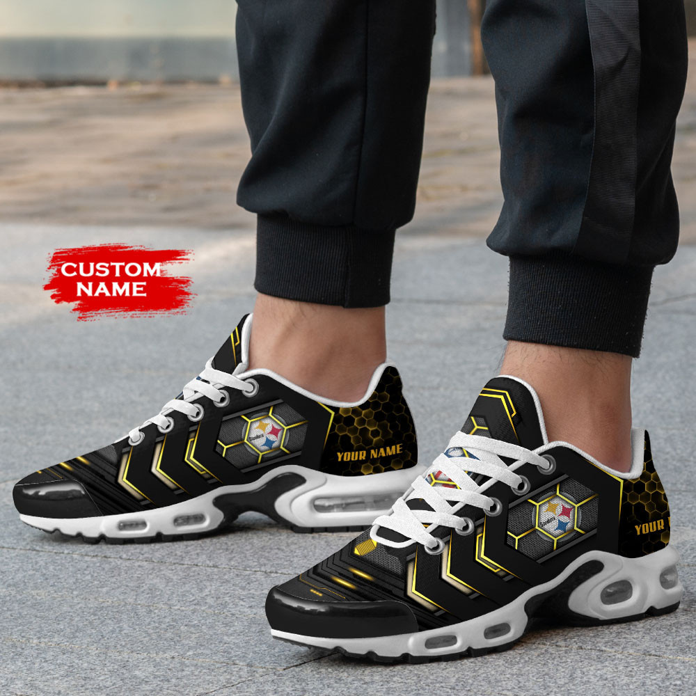 Personalized Pittsburgh SteelersTeam Logo Team Neon Color TN Air Max Shoes Air Cushion Sneakers