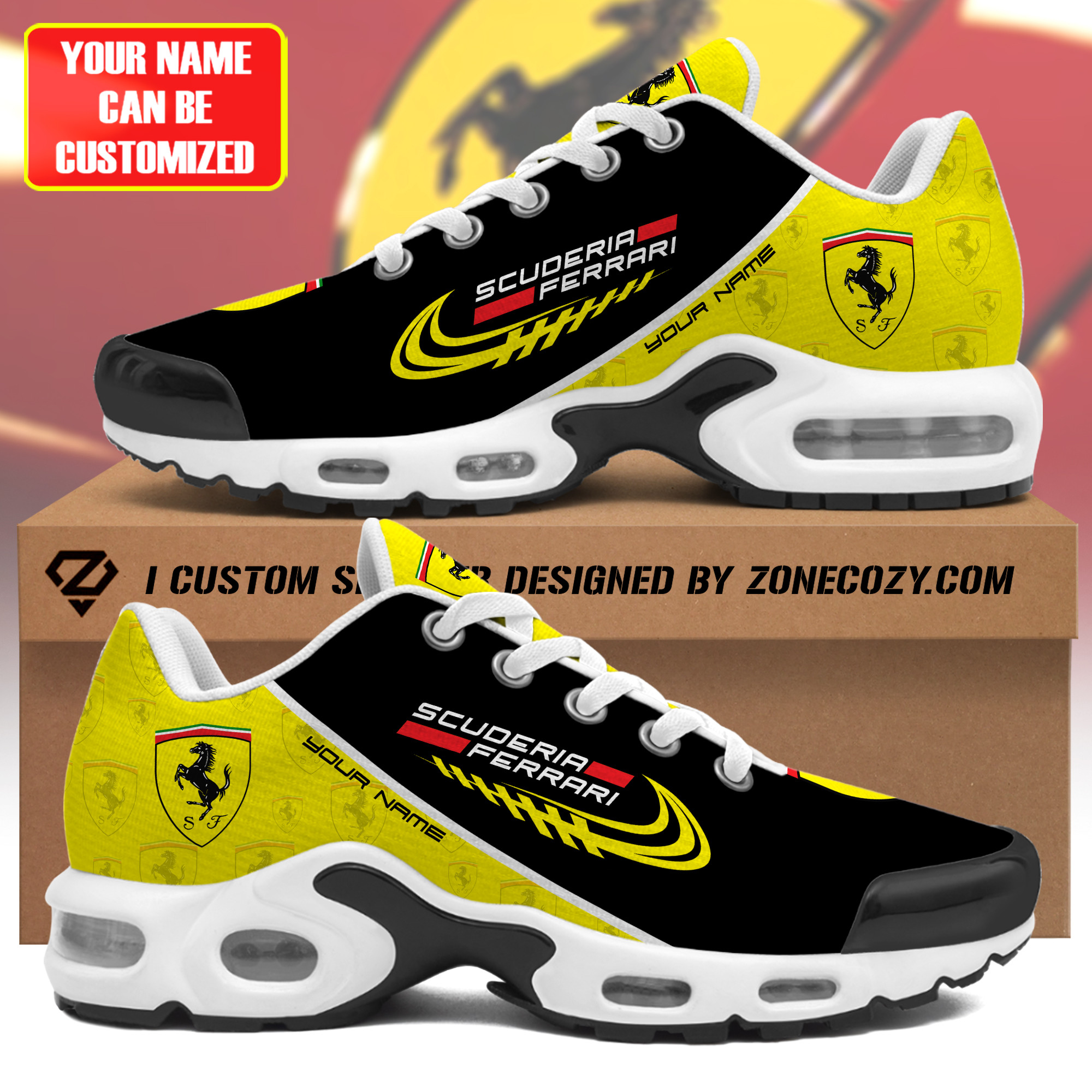 personalized scuderia ferrari air cushion sneaker p250301 3327 zzfkg