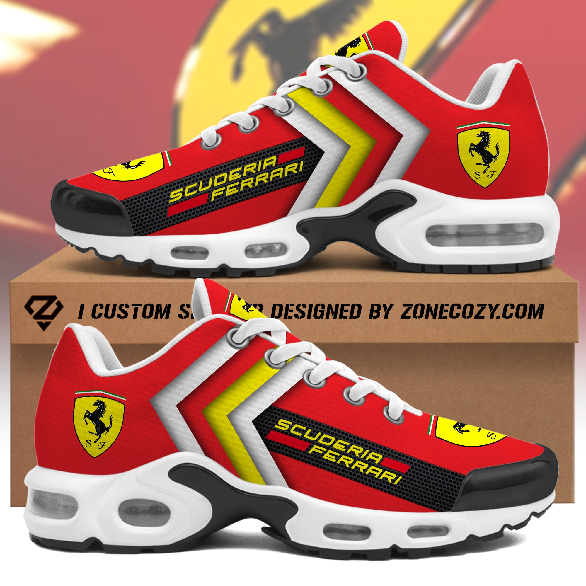 personalized scuderia ferrari air cushion sneaker v1 6929 uk7jw