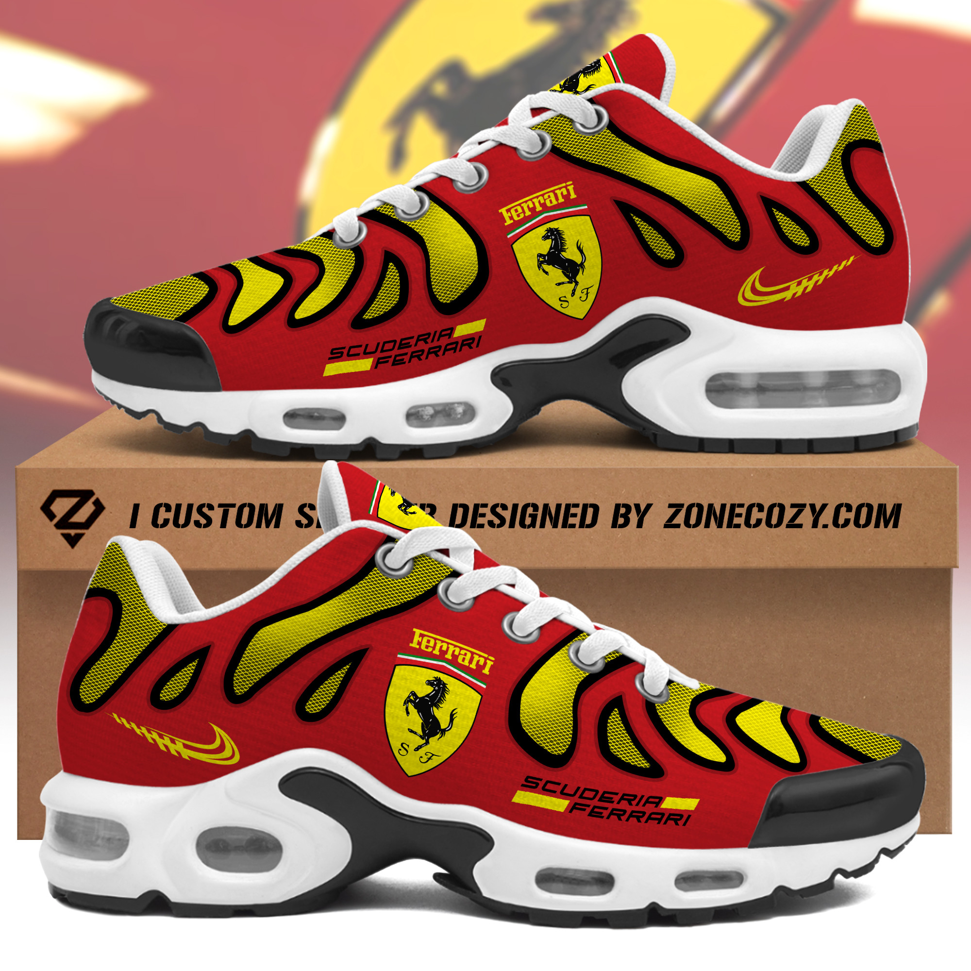 personalized scuderia ferrari air cushion sneaker v6 7461 tr51a