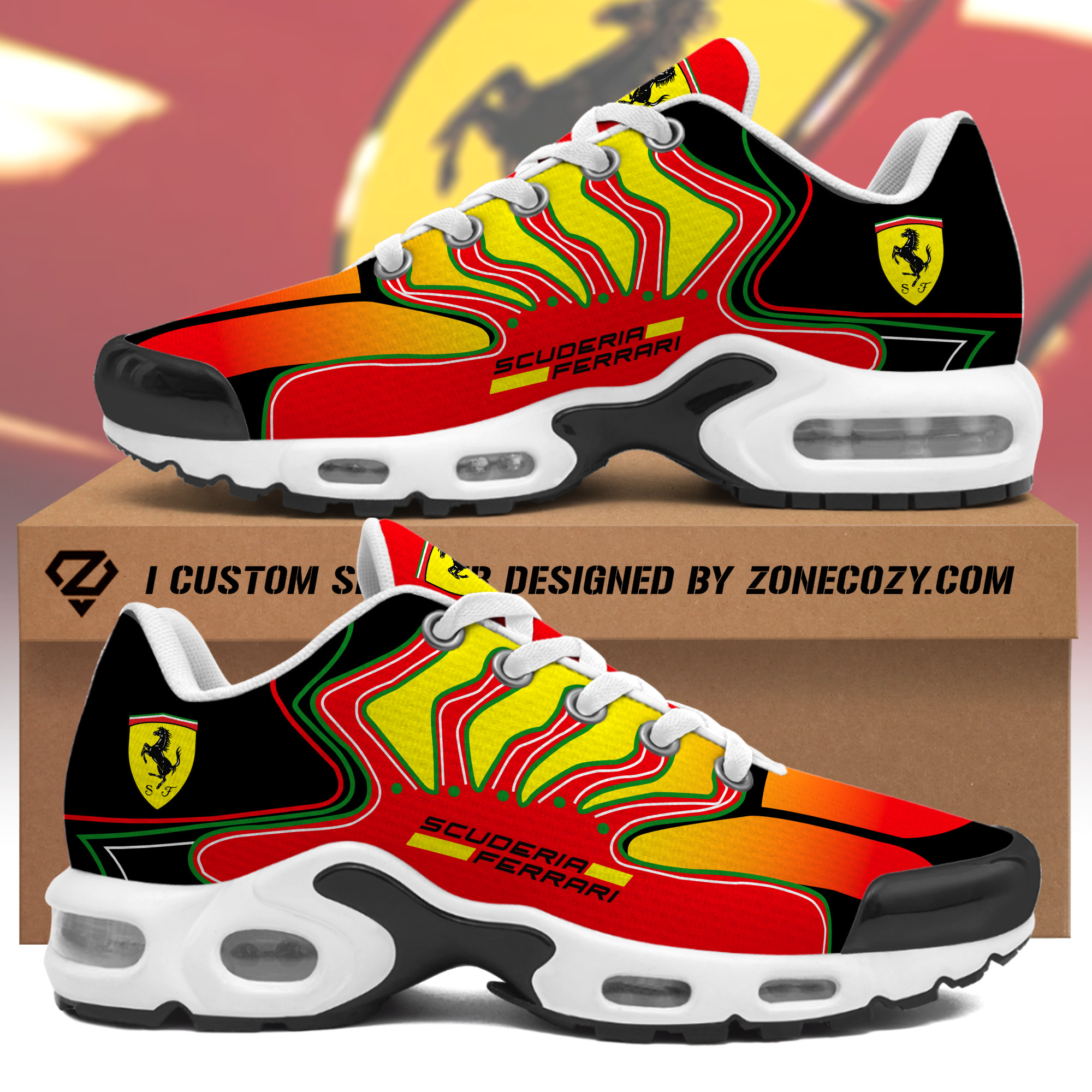 personalized scuderia ferrari air cushion sneaker v7 7624 mk0k5