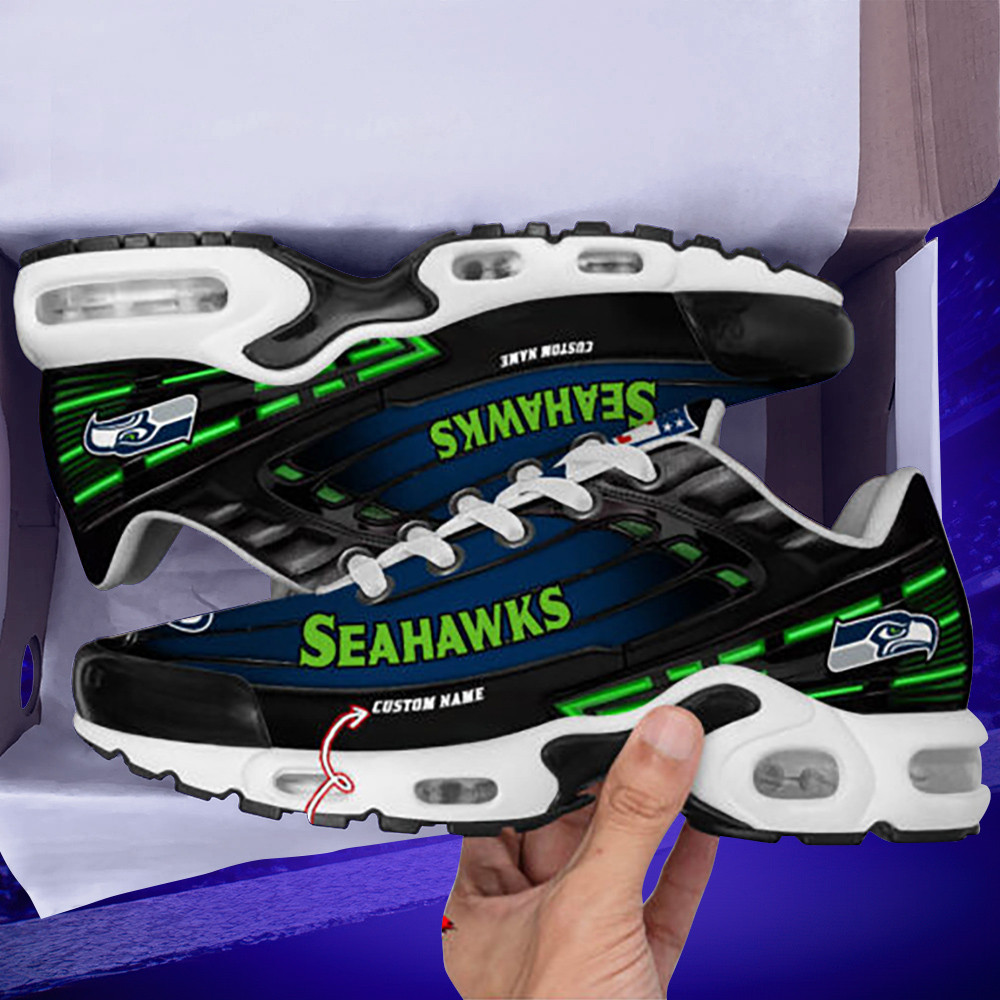 personalized seattle seahawksblack and team color stripes black tn air max shoes air cushion sneakers 5001 4wvvq