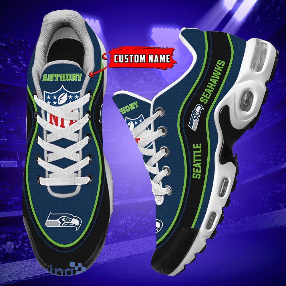 personalized seattle seahawksteam logo team name on black tn air max shoes air cushion sneakers 1857 uupjv