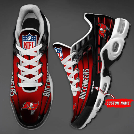 personalized tampa bay buccaneersblack and team color stripes black tn air max shoes air cushion sneakers 4902 dwbab