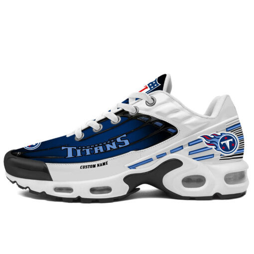Personalized Tennessee TitansBlack And Team Color Stripes White TN Air Max Shoes Air Cushion Sneakers