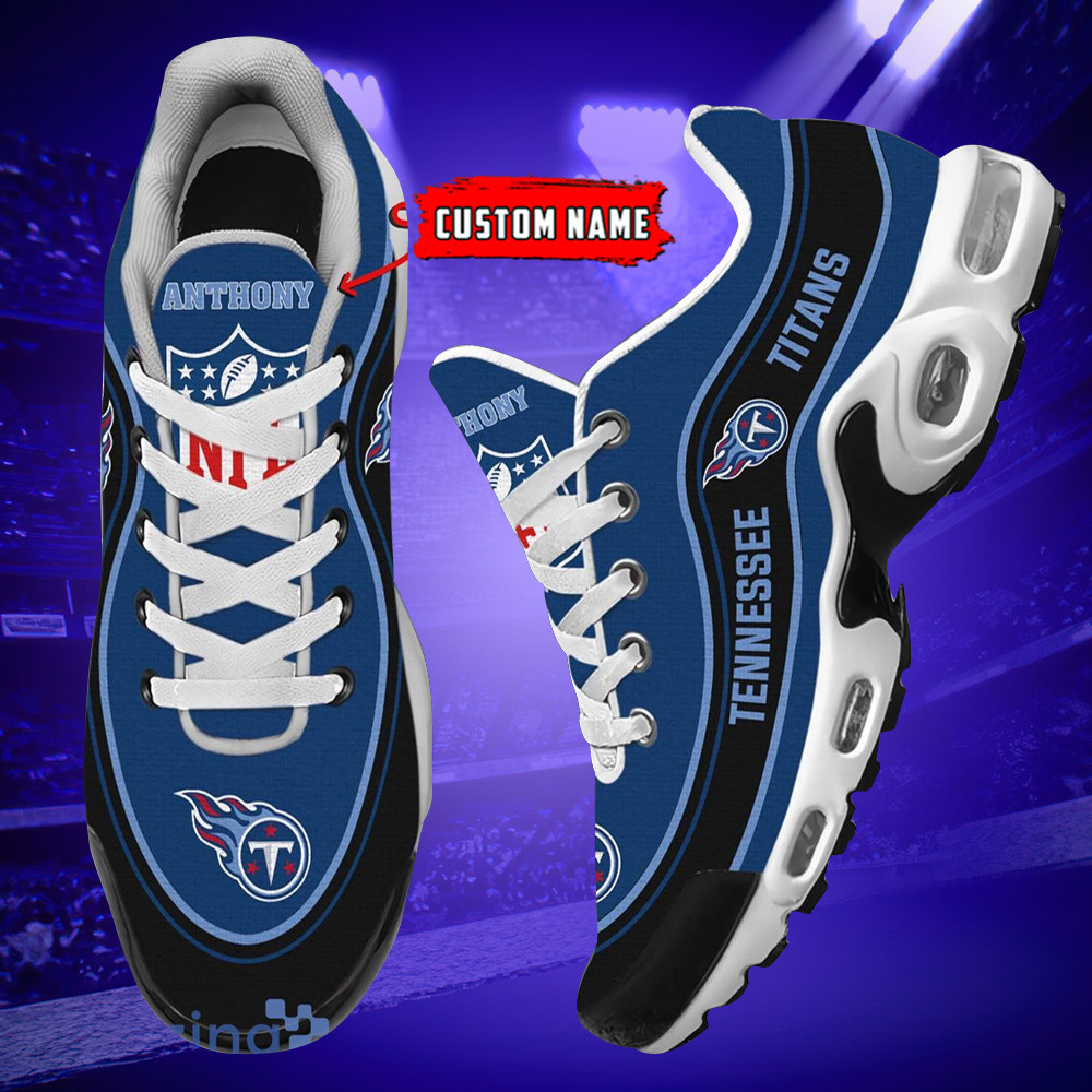 personalized tennessee titansteam logo team name on black tn air max shoes air cushion sneakers 9711 0zlfp