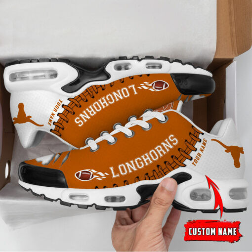 Personalized Texas Longhorns Team Logo Rugby Ball Pattern TN Shoes Air Cushion Sneakers