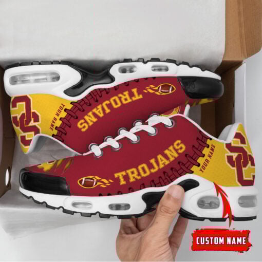 Personalized USC Trojans Team Logo Rugby Ball Pattern TN Air Max Shoes Air Cushion Sneakers