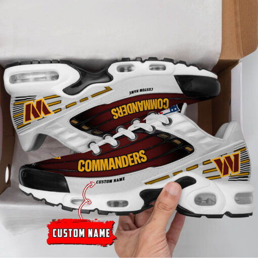 Personalized Washington Commanders Black And Team Color Stripes White TN Shoes Air Cushion Sneakers