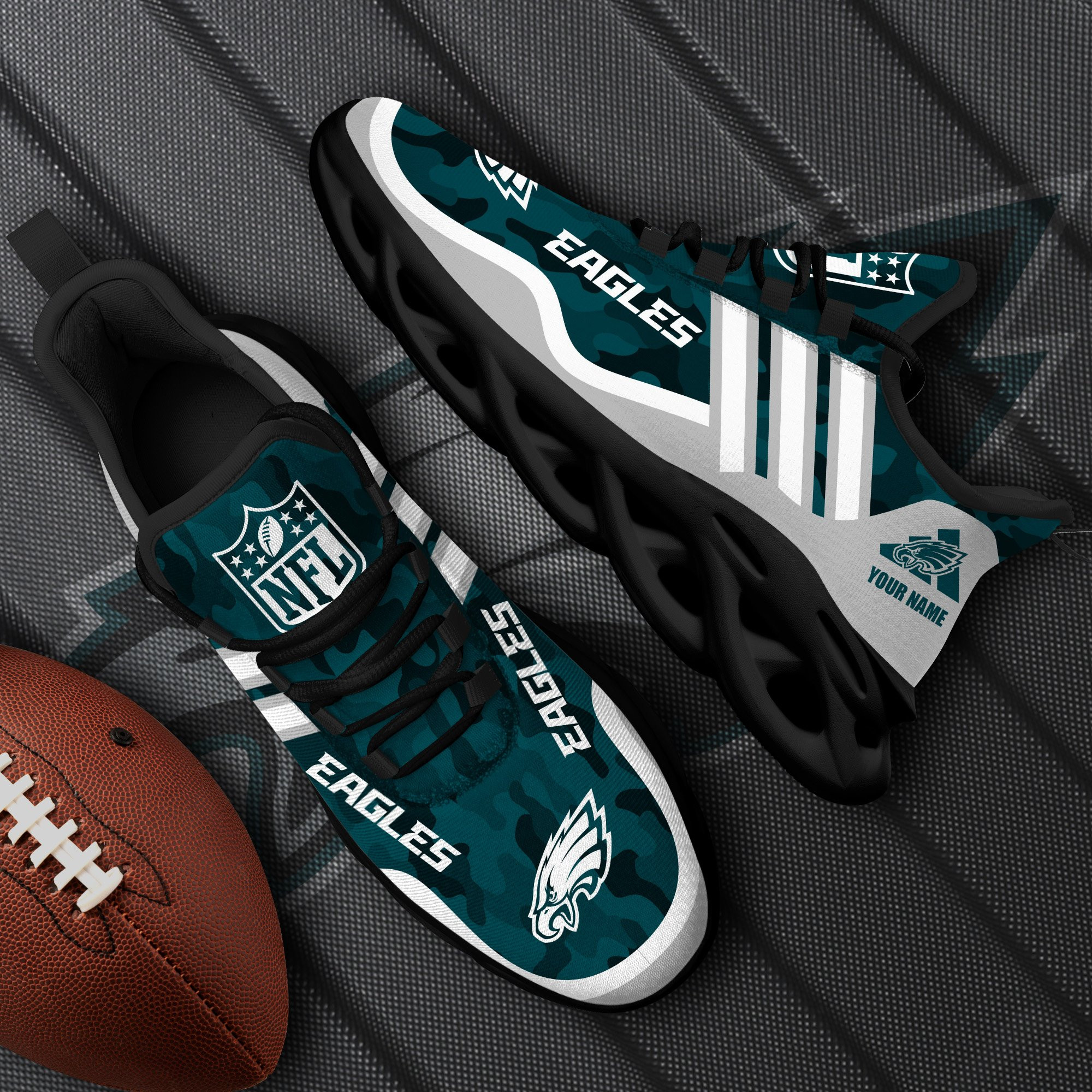 Philadelphia Eagles Black Max Soul Shoes 2026 Versions Custom Name 430