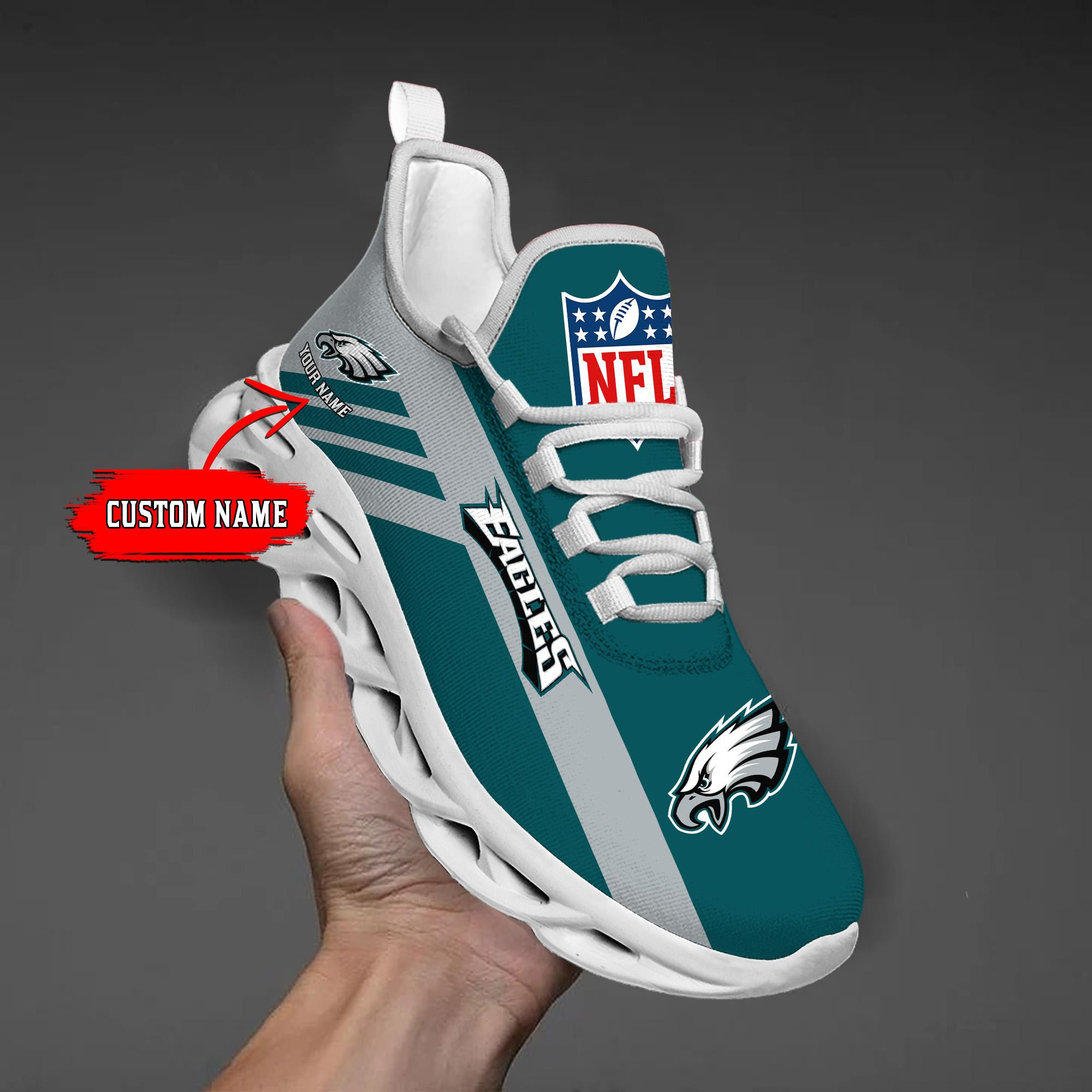 Philadelphia Eagles Black Max Soul Shoes 2026 Versions Custom Name 635