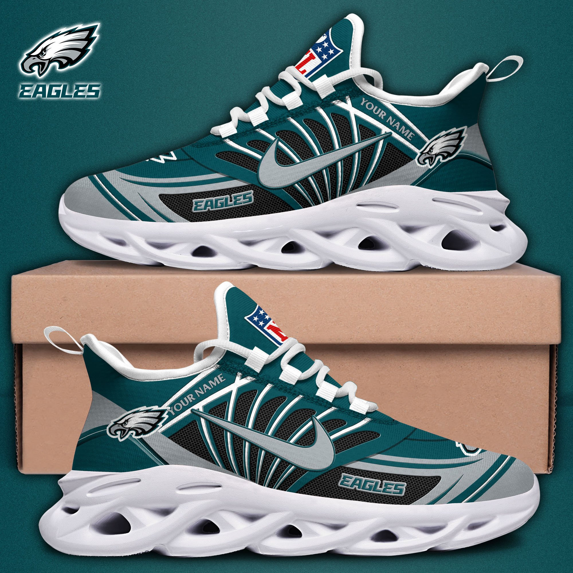 philadelphia eagles black max soul shoes 2026 versions custom name 898 1178 qygnm