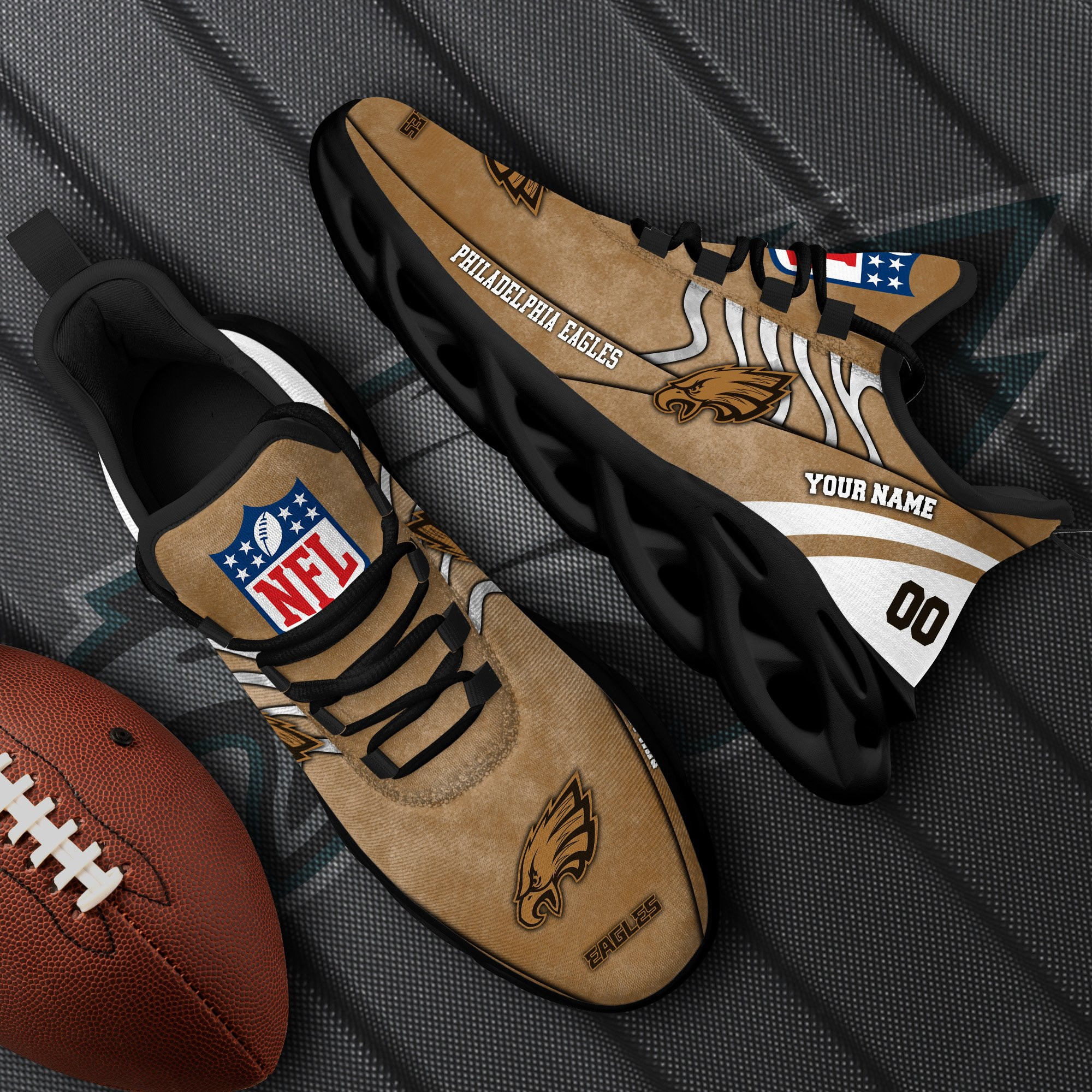 philadelphia eagles black max soul shoes 2026 versions custom your name and number 264 8024 jua1m