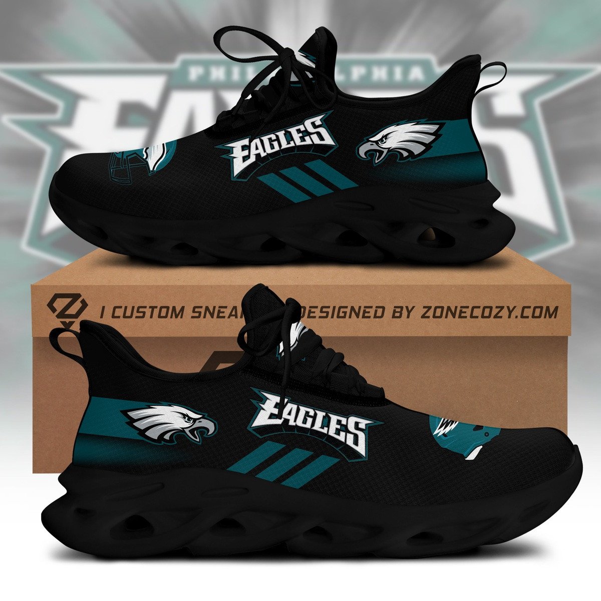 philadelphia eagles clunky custom sneaker q230303 9824 dnack