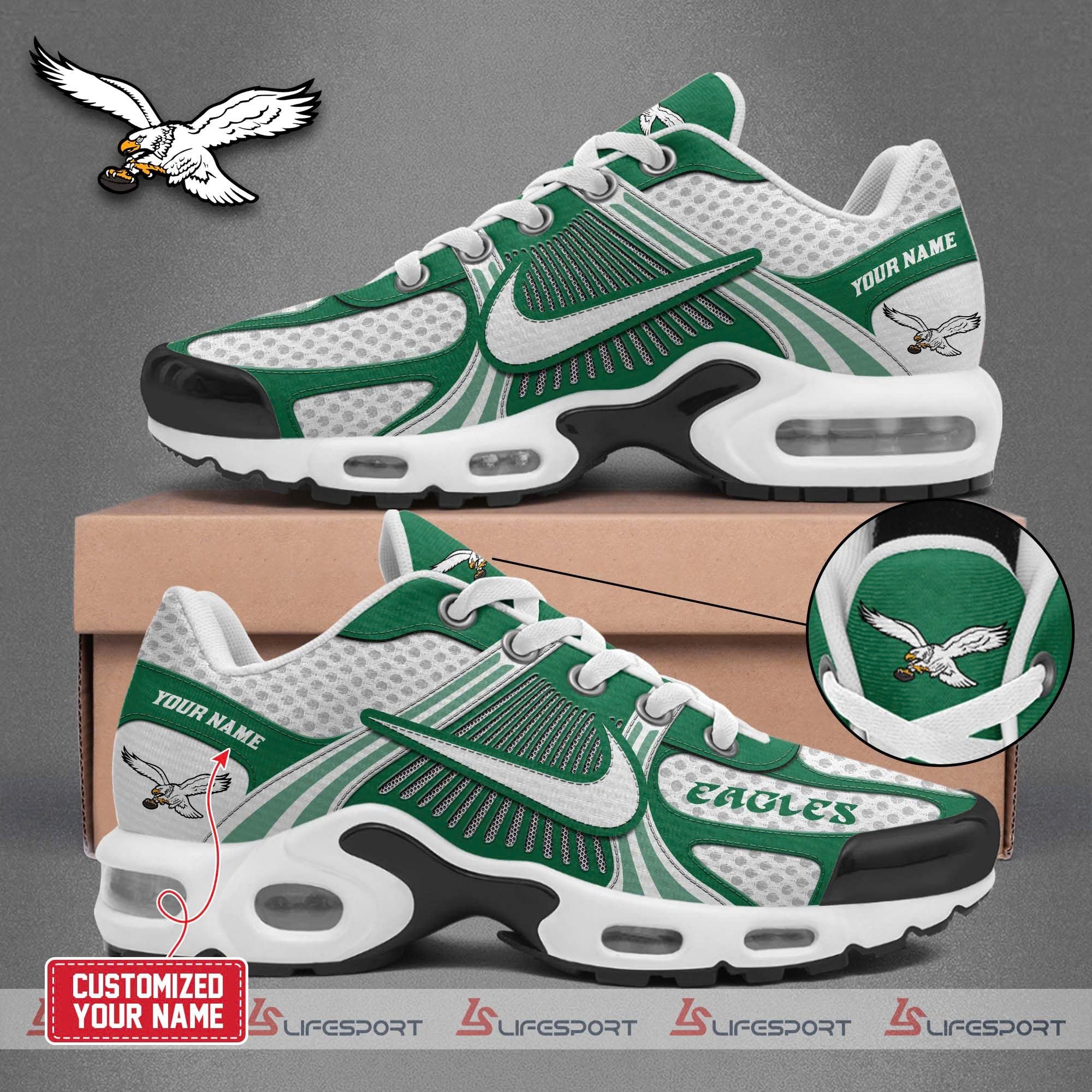 Philadelphia Eagles Kelly Green 2 AIR MAX PLUS SNEAKERS