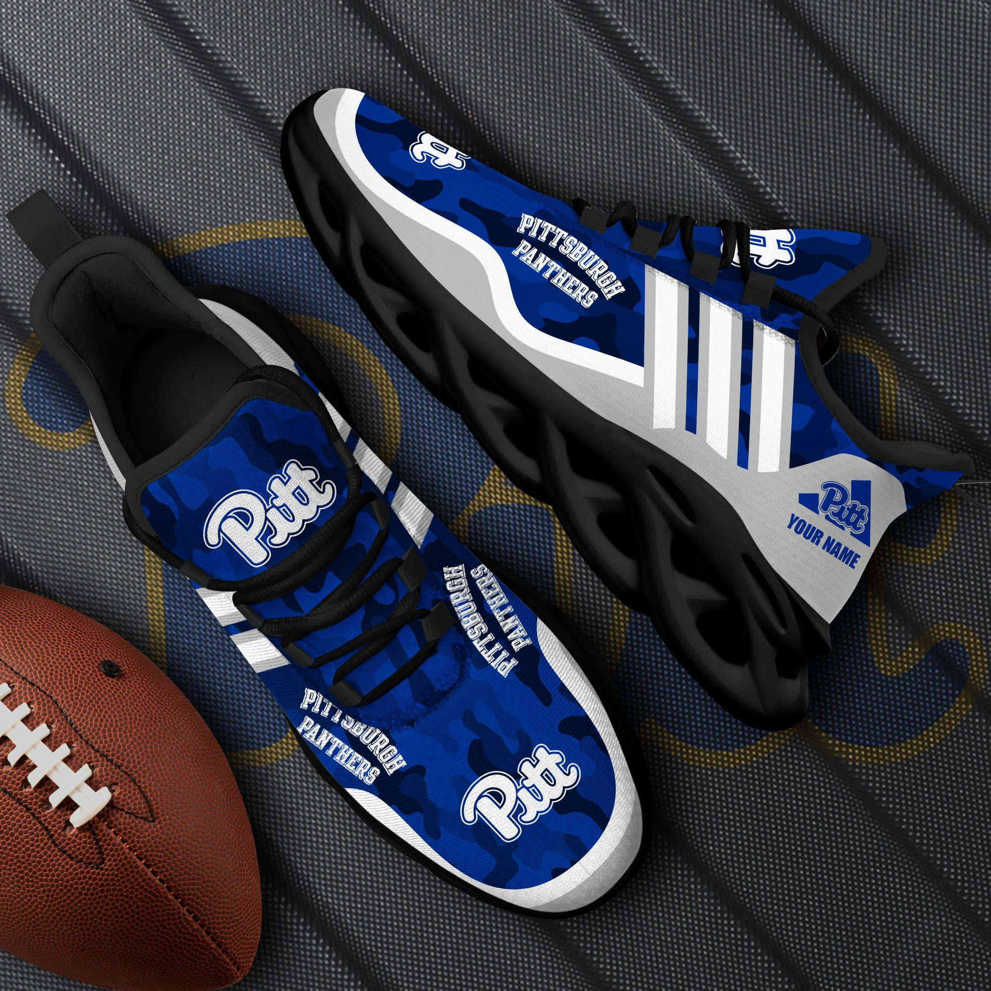 Pittsburgh Panthers Black Max Soul Shoes 2026 Versions Custom Name 466