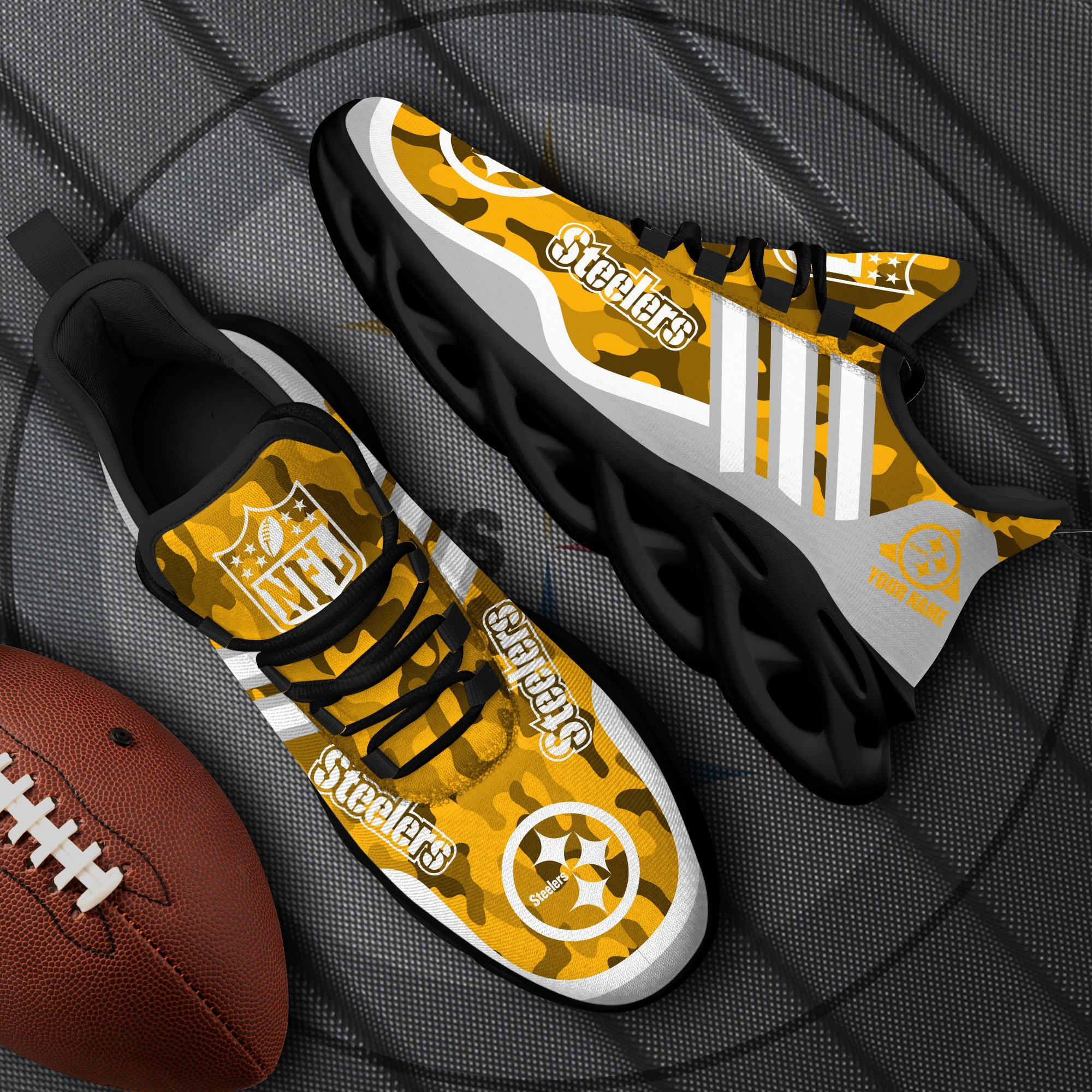 pittsburgh steelers black max soul shoes 2026 versions custom name 430 6676