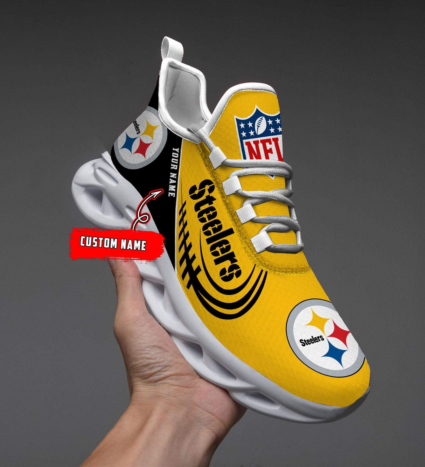 pittsburgh steelers black max soul shoes 2026 versions custom name 630 6521 clu2k
