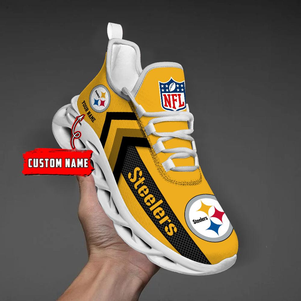 Pittsburgh Steelers Black Max Soul Shoes 2026 Versions Custom Name 638