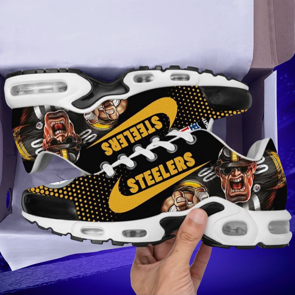 Pittsburgh Steelers Dot Pattern Custom Name Air Max Shoes Air Cushion Sneakers