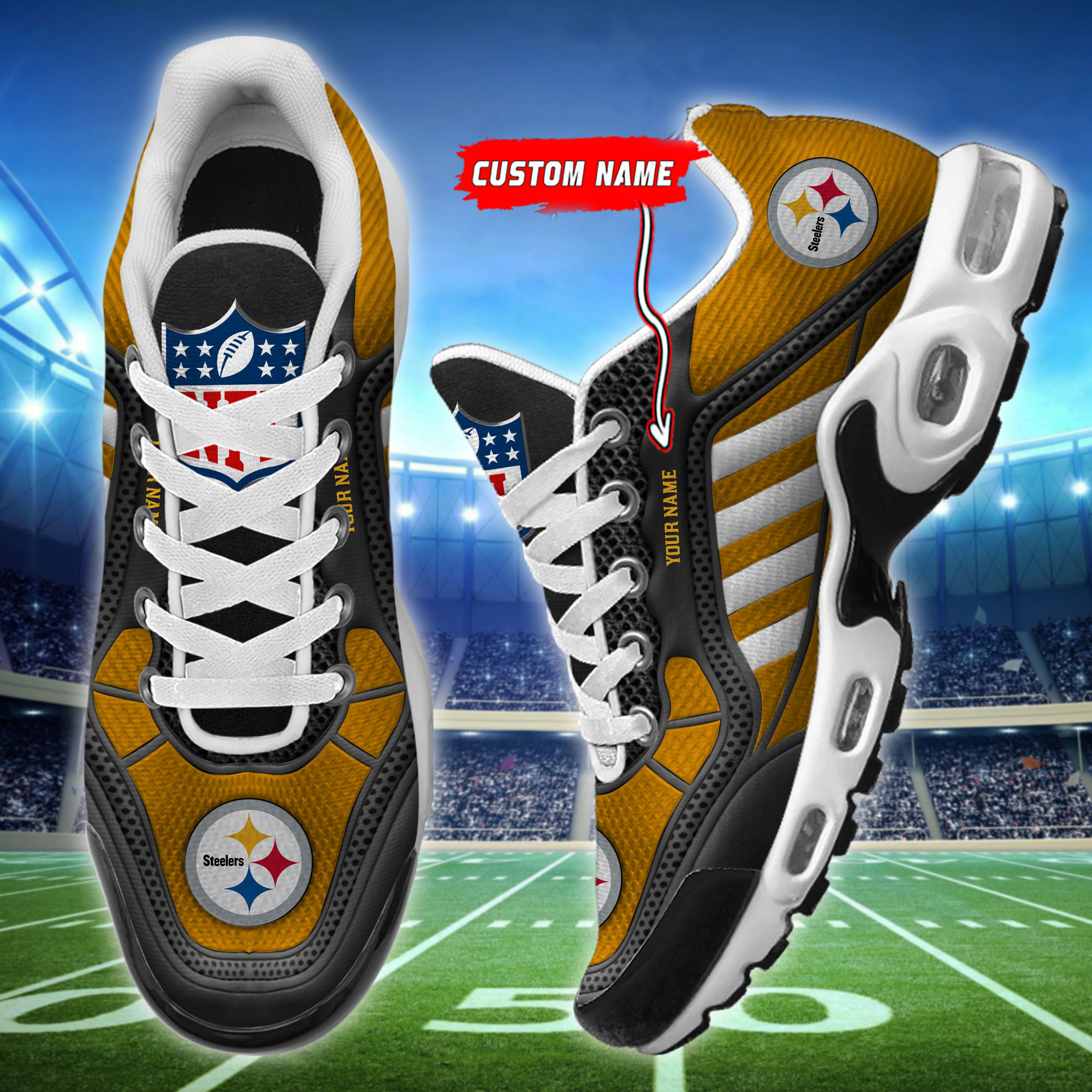 Pittsburgh Steelers Personalized Air Max Shoes Cushion Sneaker